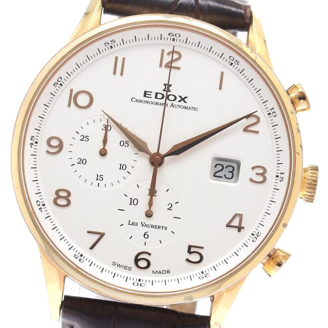 エドックス EDOX 91001-37R-ABR レ・ヴォベール クロノグラフ 自動巻き メンズ 箱・保証書付き_944965
