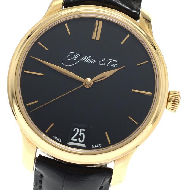 H.モーザー H.MOSER & CIE. 342.502-001 モラード エンデバー K18PG デイト 手巻き メンズ 良品 箱・保証書付き_917832