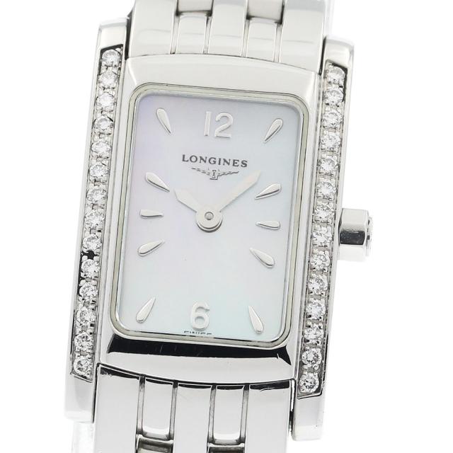 ロンジン LONGINES L5.158.0 ドルチェヴィータ サイドダイヤ シェル文字盤 クォーツ レディース 保証書付き_940517