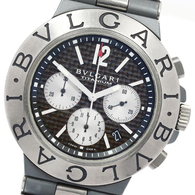 ベルトジャンク ブルガリ BVLGARI TI44TACH ディアゴノ チタニウム クロノグラフ 自動巻き メンズ _945885