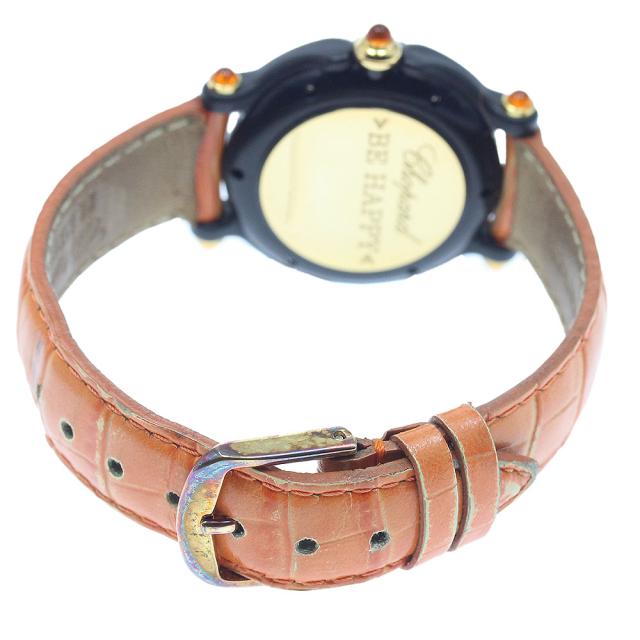 訳あり ショパール Chopard 27/7777 ビーハッピー 3Pダイヤ デイト クォーツ レディース 保証書付き_946662