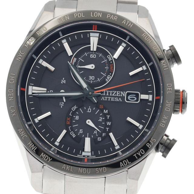 シチズン CITIZEN AT8189-61E/H800-A1CN206 アテッサ デイデイト ソーラー電波 メンズ 極美品 箱・保証書付き_947509
