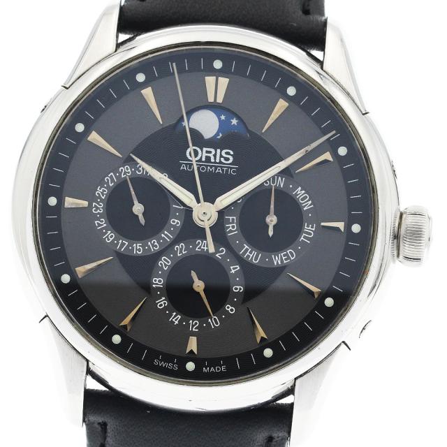 オリス ORIS 7592 アートリエ コンプリケーション ムーンフェイズ デイデイト 自動巻き メンズ 保証書付き_943619