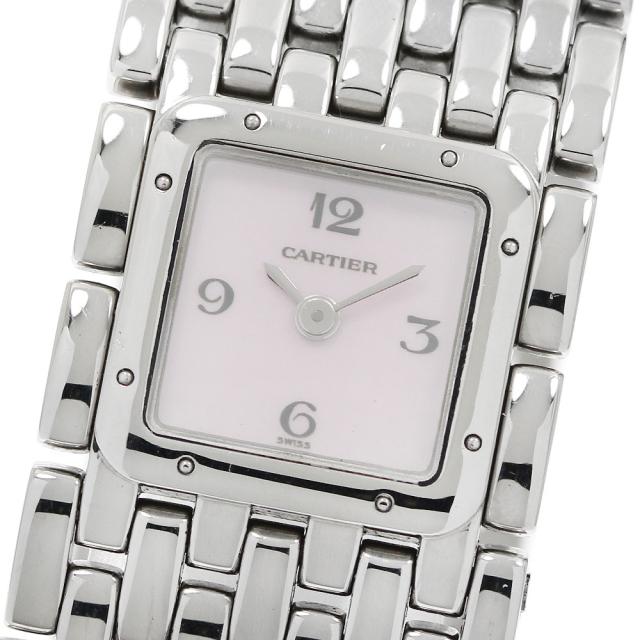 カルティエ CARTIER W61003T9 パンテール リュバン ピンクシェル文字盤 クォーツ レディース _946652