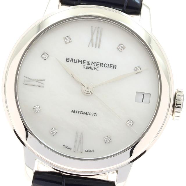 ボーム＆メルシェ Baume &amp; Mercier MOA10545 クラシマ デイト 8Pダイヤ 自動巻き レディース 保証書付き_944513
