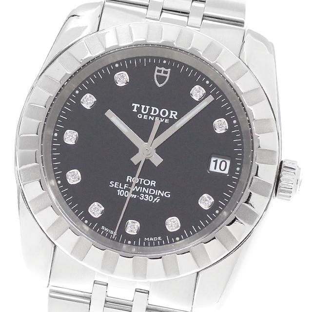 チュードル TUDOR 21010 クラシック デイト 10Pダイヤ 自動巻き メンズ 保証書付き_948052