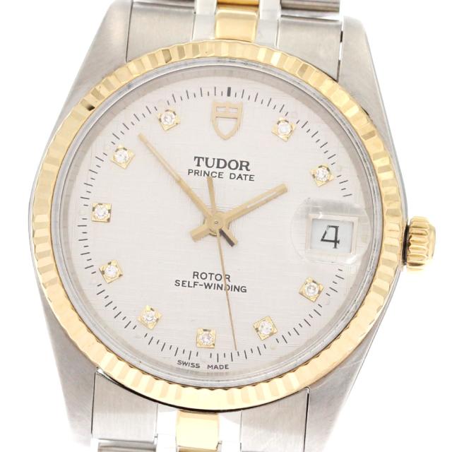 チュードル TUDOR 74033 プリンス デイト 10Pダイヤ YGコンビ cal.2824-2 自動巻き メンズ 良品 _871471