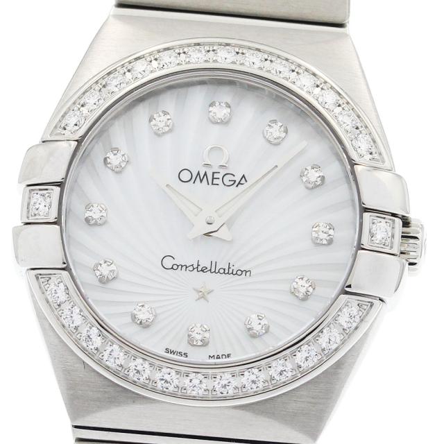 オメガ OMEGA 123.15.24.60.55.00？4 コンステレーション ポリッシュ 12P ダイヤベゼル シェル文字盤 クォーツ レディース 美品 _950670