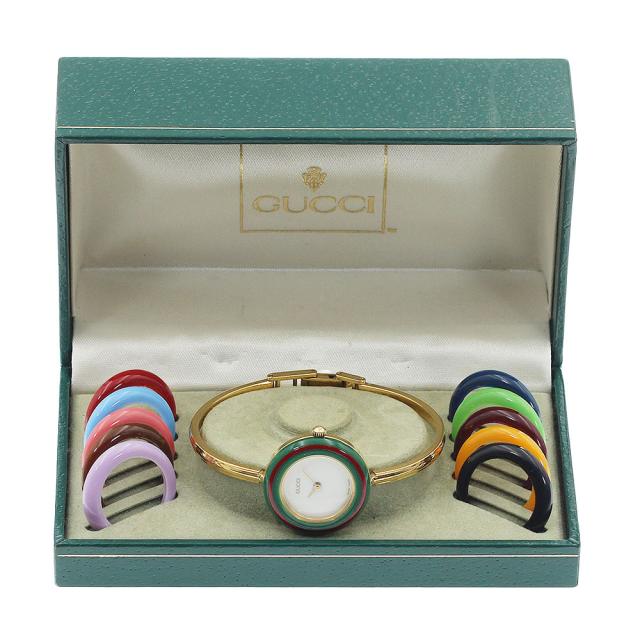 グッチ GUCCI 11/12.2 チェンジベゼル クォーツ レディース 内箱付き_948766