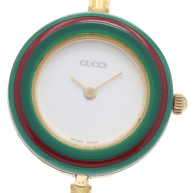グッチ GUCCI 11/12.2 チェンジベゼル クォーツ レディース 内箱、替えベゼル付き_948810