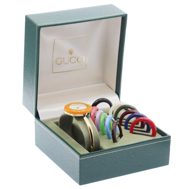 グッチ GUCCI 11/12.2 チェンジベゼル クォーツ レディース 内箱、替えベゼル付き_948813