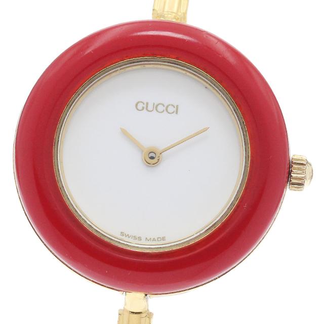 グッチ GUCCI 11/12.2 チェンジベゼル クォーツ レディース 内箱、替えベゼル付き_948817