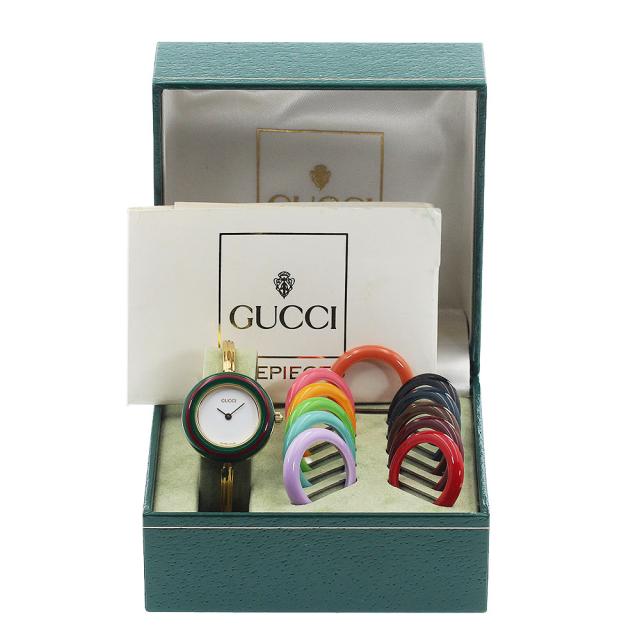 グッチ GUCCI 11/12.2 チェンジベゼル クォーツ レディース 内箱付き_948811