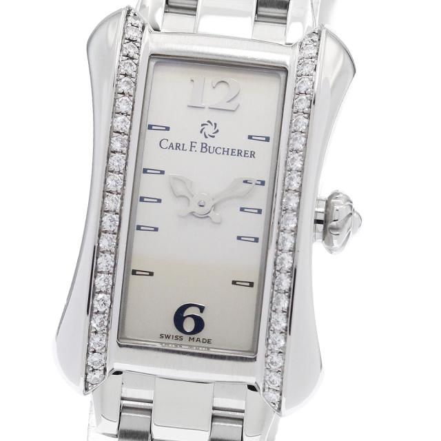 カール F.ブヘラ CARL F.BUCHERER 10703.08 アラクリア サイドダイヤ クォーツ レディース 良品 _942601