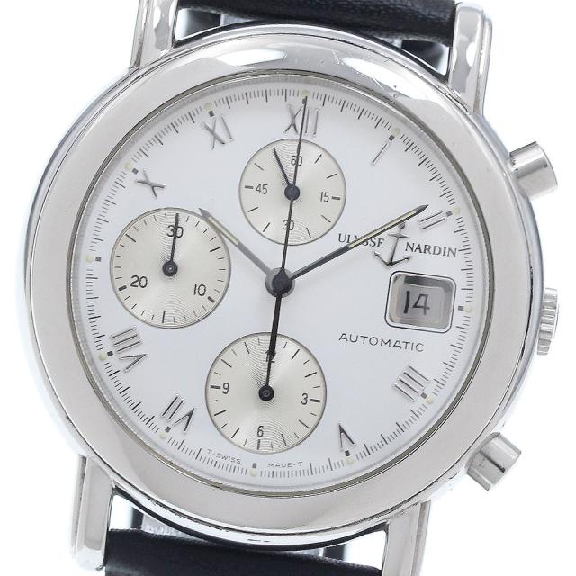 訳あり ユリス・ナルダン Ulysse Nardin 433-77-30 サンマルコ クロノグラフ 自動巻き メンズ 保証書付き_948578