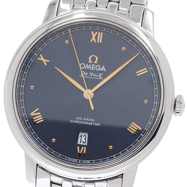 オメガ OMEGA 424.10.40.20.03.004 デビル プレステージ デイト 自動巻き メンズ 良品 保証書付き_950665