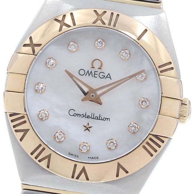 オメガ OMEGA 123.20.24.60.55.001 コンステレーション ブラッシュ 12Pダイヤ クォーツ レディース 保証書付き_951398