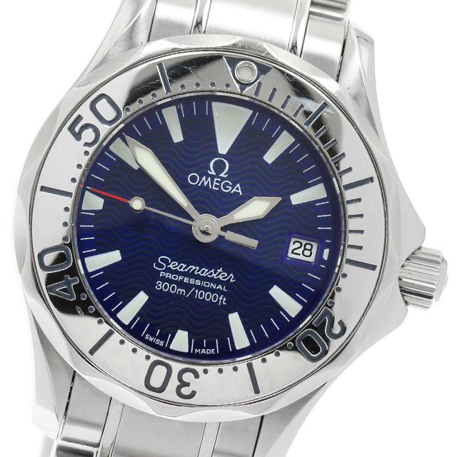 オメガ OMEGA 2285.80 シーマスター300ｍ デイト クォーツ レディース 保証書付き_950386