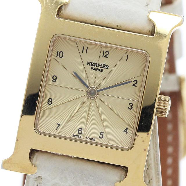 エルメス HERMES HH1.201 Hウォッチ ドゥブルトゥール クォーツ レディース _950261