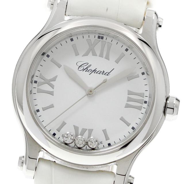 ショパール Chopard 278590-3001 ハッピースポーツ 3Pダイヤ クォーツ レディース 箱付き_951599