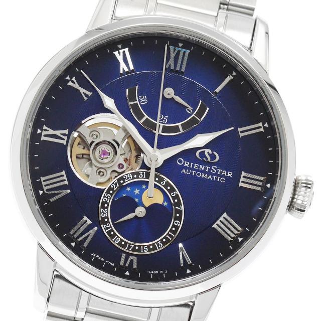 オリエント ORIENT RK-AY0103L/F7M6-UAB0 オリエントスター メカニカルムーンフェイズ 自動巻き メンズ 良品 内箱・保証書付き_949417
