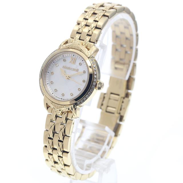 ロベルトカヴァリ Roberto Cavalli RV2L062M0071 By Franck Muller 11P サイドダイヤ クォーツ レディース 極美品 箱・保証書付き_951640_2