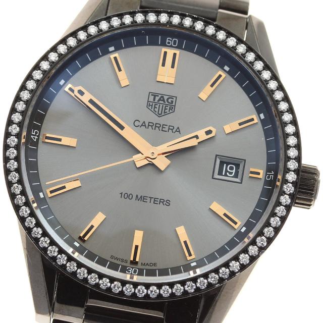タグホイヤー TAG HEUER WAR1115 カレラ ダイヤベゼル デイト クォーツ レディース 良品 保証書付き_947316