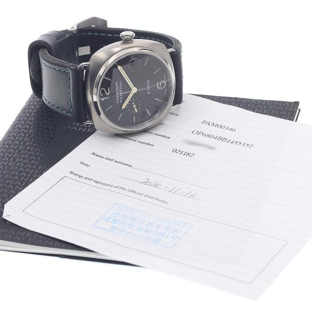 パネライ PANERAI PAM00346 ラジオミール 8デイズ チタニオ デイト 手巻き メンズ 保証書付き_951882_1