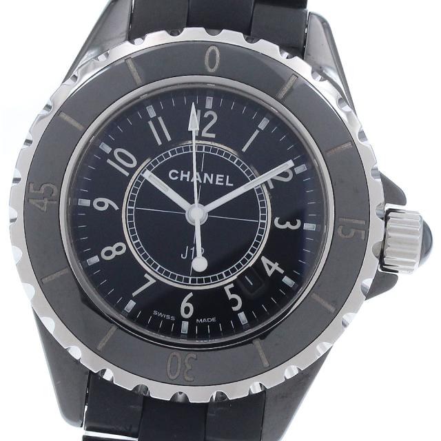 シャネル CHANEL H0681 J12 黒セラミック デイト クォーツ レディース _946665