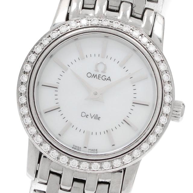 オメガ OMEGA 4575.74 デビル プレステージ ダイヤベゼル クォーツ レディース _950421