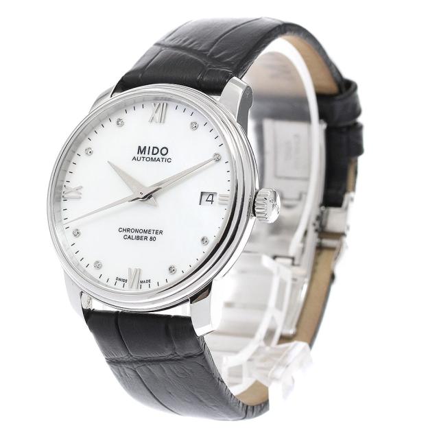 ミドー MIDO M027.207.36.106 バロンチェッリ デイト 8Pダイヤ 自動巻き レディース 美品 保証書付き_953502