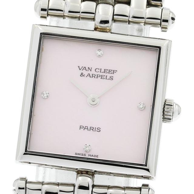 ヴァンクリーフ＆アーペル Van Cleef & Arpels 522642 クラシック スクエア 4Pダイヤ クォーツ レディース 良品 _948846