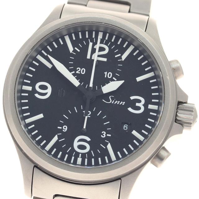 ジン Sinn 756 デイト クロノグラフ 自動巻き メンズ 良品 保証書付き_943694