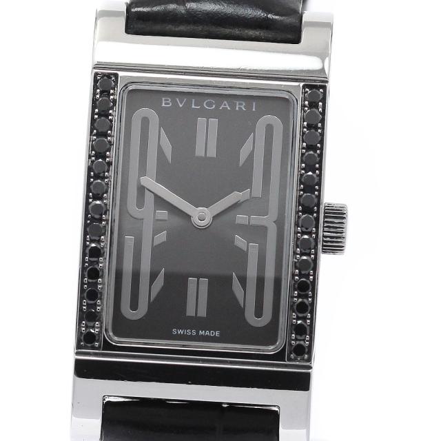 ブルガリ BVLGARI RT39S レッタンゴロ ブラックダイヤ クォーツ レディース _953515