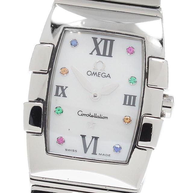 オメガ OMEGA 1584.79 コンステレーション ミニクアドレラ 8Pカラーストーン クォーツ レディース _955658