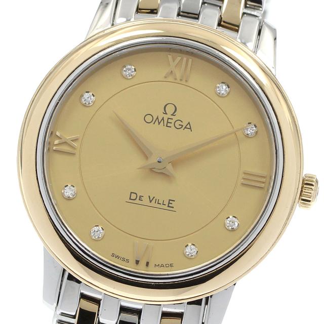 オメガ OMEGA 424.20.27.60.58.001 デビル プレステージ 8Pダイヤ クォーツ レディース 良品 _956171