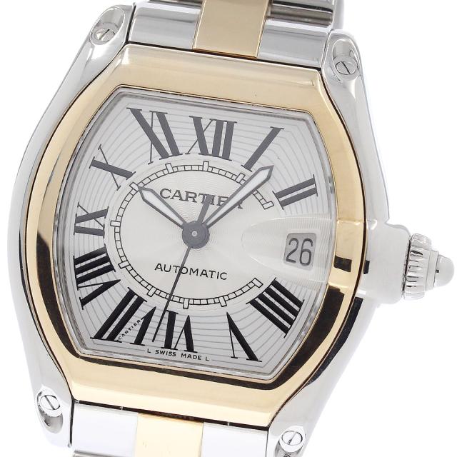 カルティエ CARTIER W62031Y4 ロードスターLM コンビ SS/YG デイト 自動巻き メンズ 良品 _956422