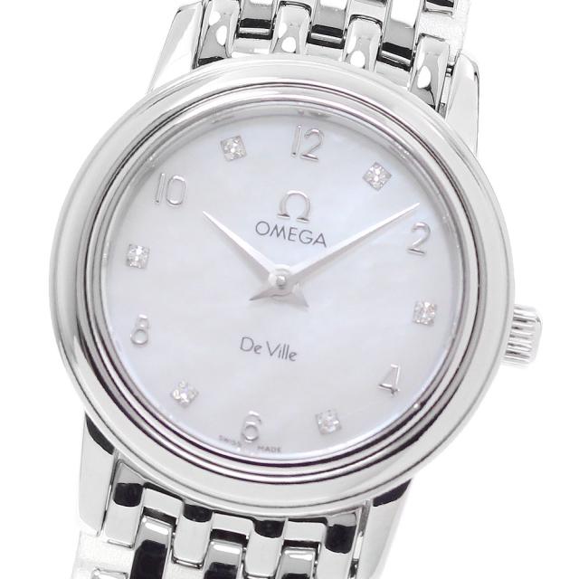 オメガ OMEGA 4570.75 デビル プレステージ 6Pダイヤ クォーツ レディース 良品 _956478