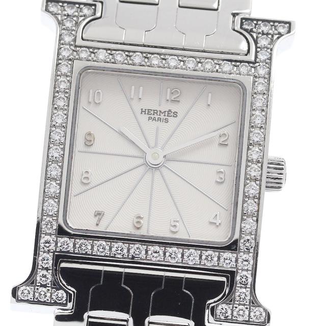 エルメス HERMES HH1.230 Hウォッチ ダイヤベゼル クォーツ レディース 良品 _953397