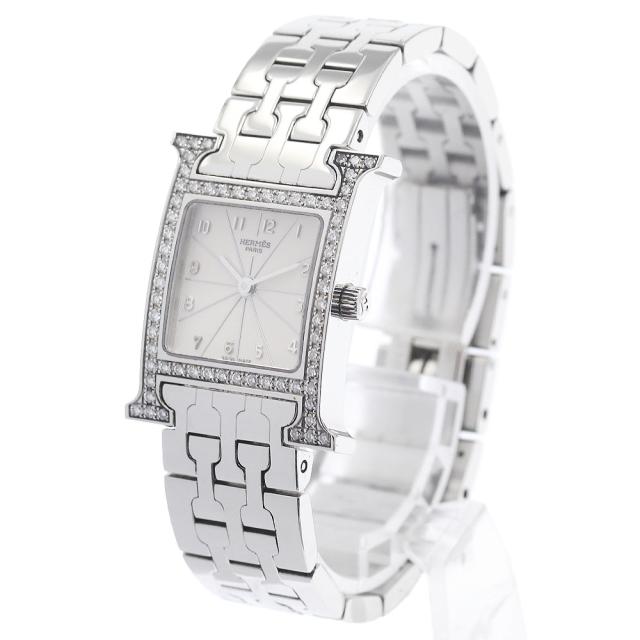 エルメス HERMES HH1.230 Hウォッチ ダイヤベゼル クォーツ レディース 良品 _953397_1