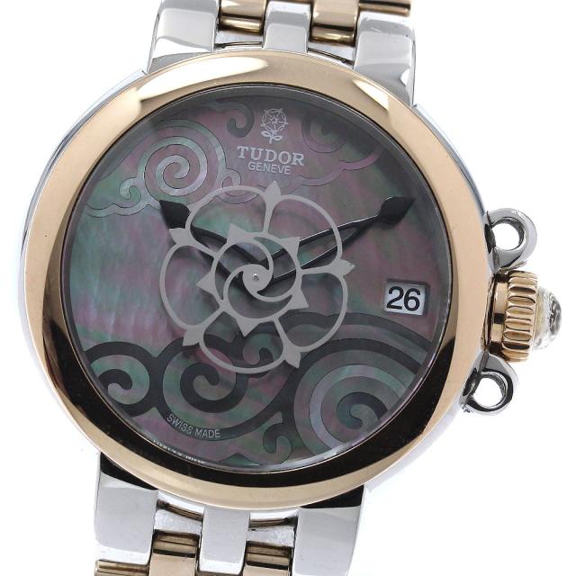 チュードル TUDOR 35701 クレア ドゥ ローズ デイト 自動巻き レディース 良品 _956333