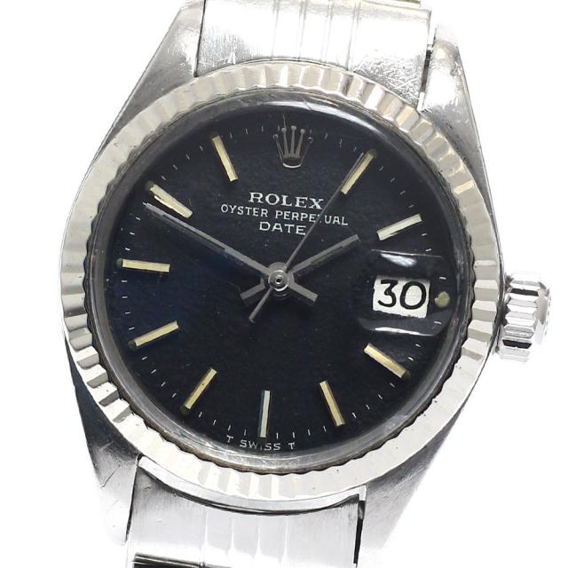 訳あり ロレックス ROLEX 6917 オイスター パーペチュアル デイト WGベゼル Cal.2030 USブレスレット 自動巻き レディース _941871
