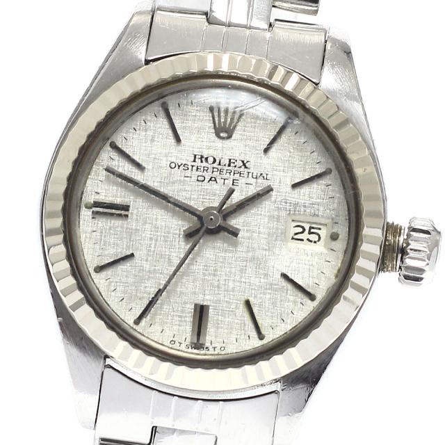 訳あり ロレックス ROLEX 6917 オイスター パーペチュアル デイト WGベゼル Cal.2030 自動巻き レディース _945764