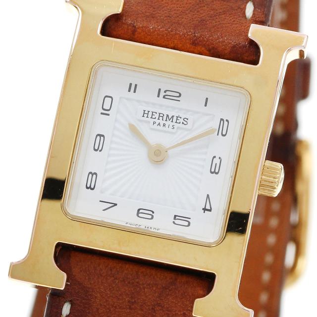 エルメス HERMES HH1.201 Hウォッチ ドゥブルトゥール クォーツ レディース _950350