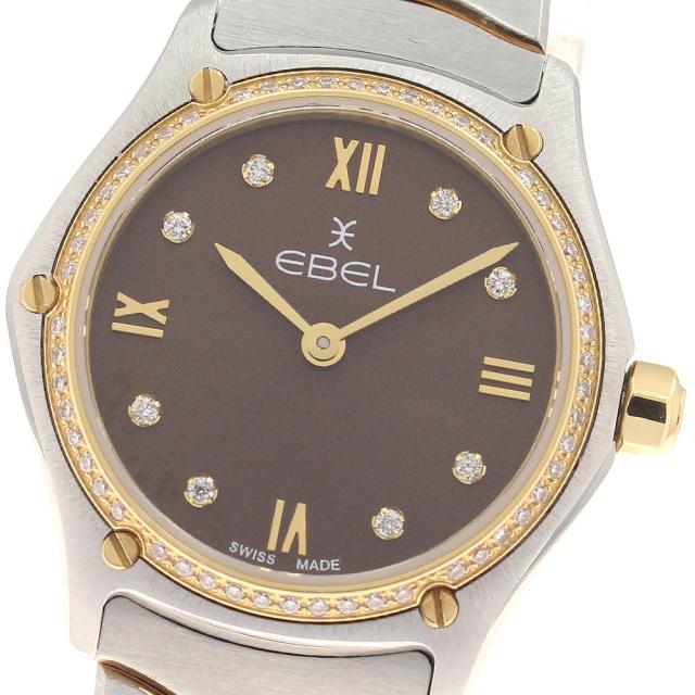 エベル EBEL 1216443A スポーツクラシック ミニ ダイヤベゼル 8Pダイヤ YGコンビ クォーツ レディース 良品 箱・保証書付き_954673