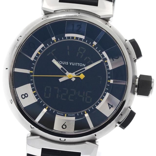 ルイ・ヴィトン LOUIS VUITTON Q118F タンブール インブラック クォーツ メンズ _957183