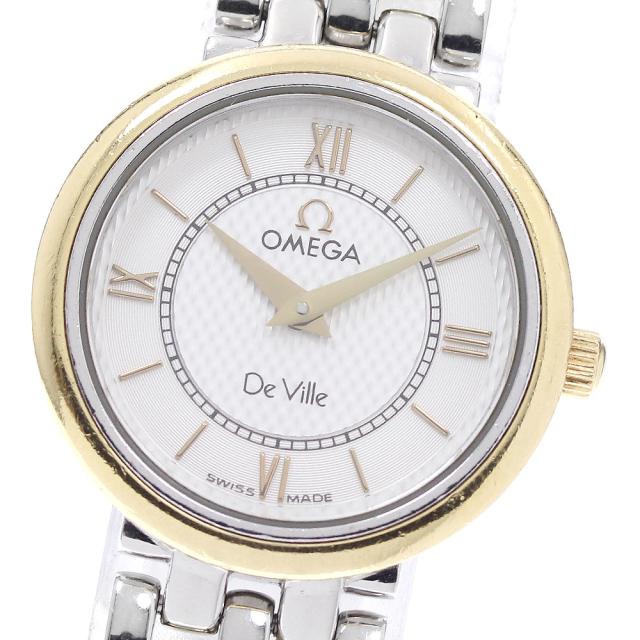 オメガ OMEGA 7374.31 デビル YGコンビ クォーツ レディース 保証書付き_956891