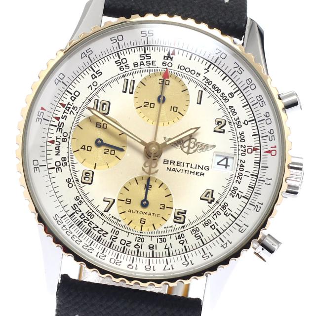 ブライトリング BREITLING D13022 オールドナビタイマー クロノグラフ YGベゼル 自動巻き メンズ _957701