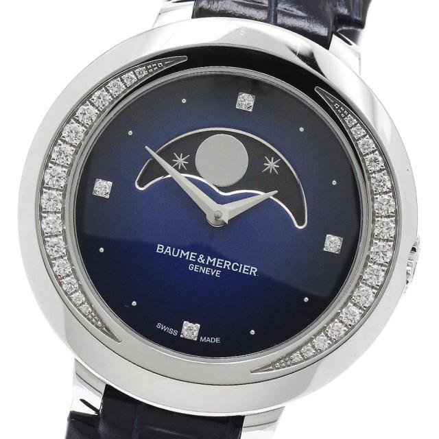 ボーム＆メルシェ Baume & Mercier M0A10347 プロメス 4Pダイヤ ダイヤベゼル ムーンフェイズ クォーツ レディース 箱・保証書付き_957709 147,400円