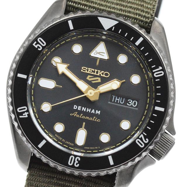 セイコー SEIKO SBSA283/4R36-17J0 5 スポーツ DENHAM コラボレーション 世界限定2000本 自動巻き メンズ 美品 箱・保証書付き_957722